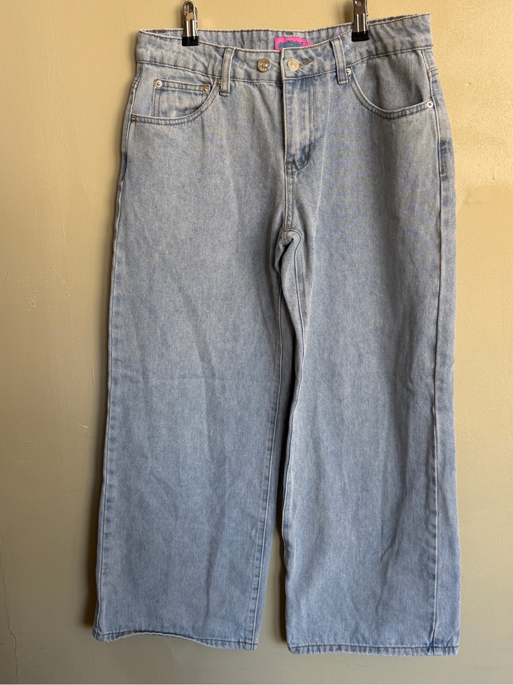 Edikted Light Blue Wide-Leg High-Rise Jeans | Size Medium